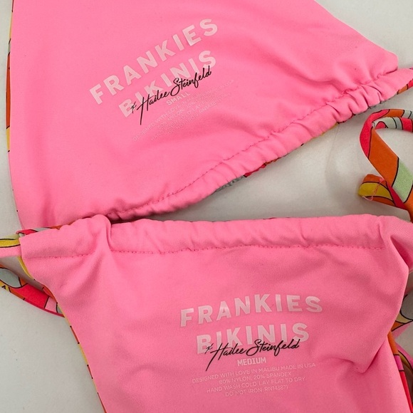 Frankie’s Bikinis X Hailee Steinfeld String Bikini Set Medium Bottom Small Top - Picture 3 of 4